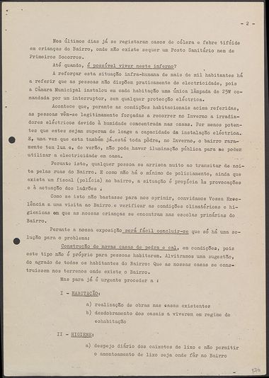 Carta da Comissão de Moradores da Quinta da Calçada, Lisboa, 1974-09-05